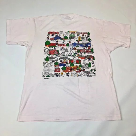 Vintage Sudbury Massachusetts Cartoon Town Americas Best Screen Stars T-Shirt - Picture 7 of 14